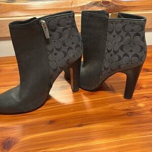 Black COACH high heel boots -4 inches